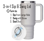 40 oz Travel Mug with Straw & Handle - Custom Engraved