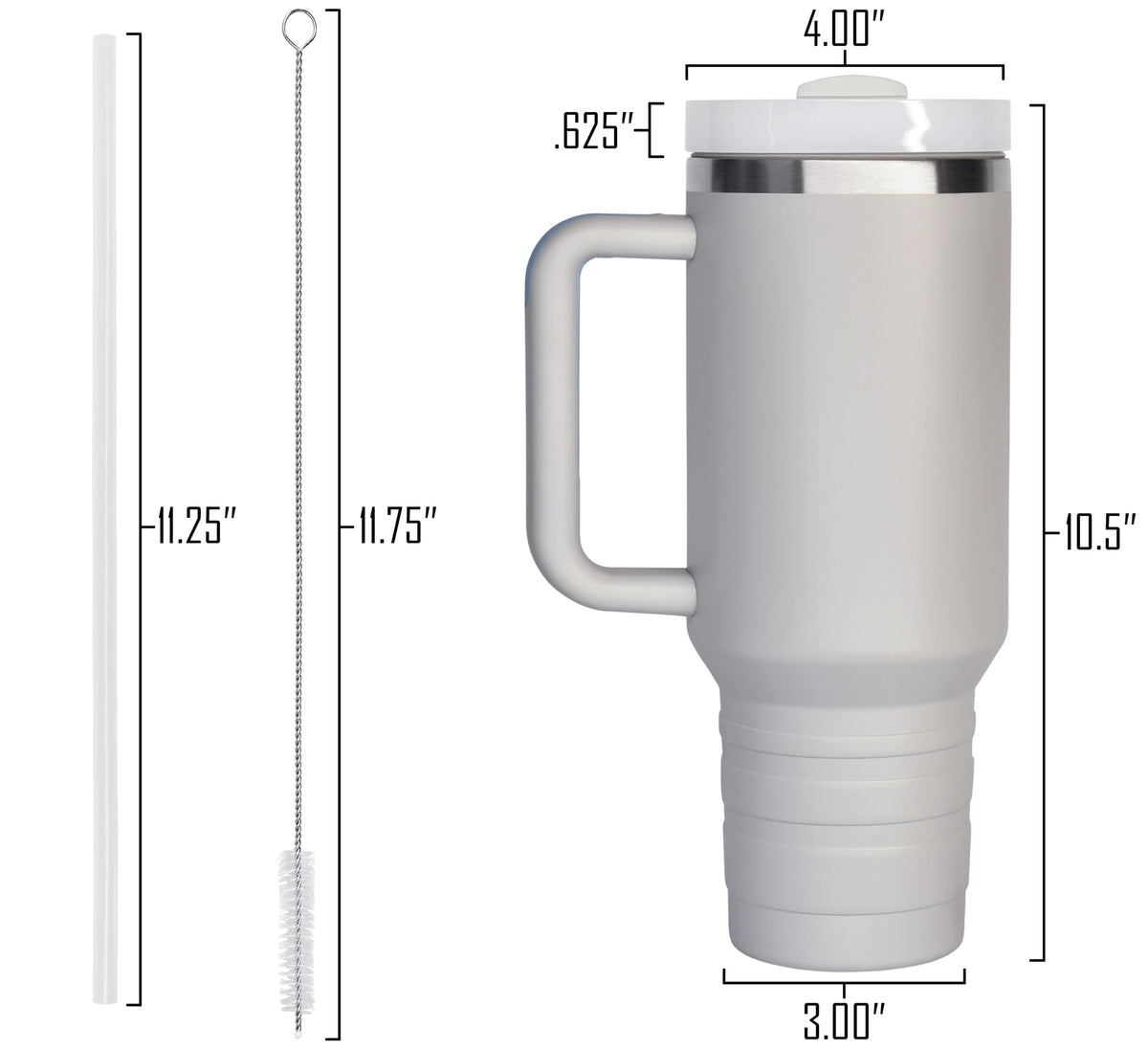 40 oz Travel Mug with Straw & Handle - Custom Engraved