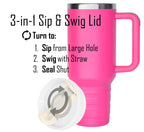 40 oz Travel Mug with Straw & Handle - Custom Engraved