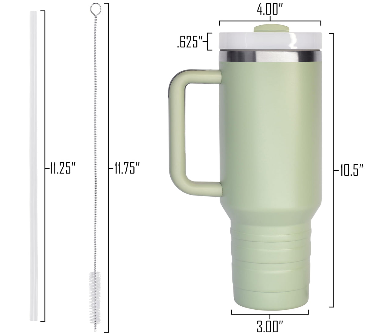 40 oz Travel Mug with Straw & Handle - Custom Engraved