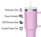 40 oz Travel Mug with Straw & Handle - Custom Engraved