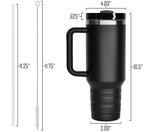 40 oz Travel Mug with Straw & Handle - Custom Engraved