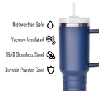 40 oz Travel Mug with Straw & Handle - Custom Engraved