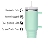 40 oz Travel Mug with Straw & Handle - Custom Engraved
