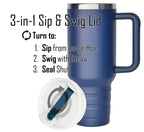 40 oz Travel Mug with Straw & Handle - Custom Engraved
