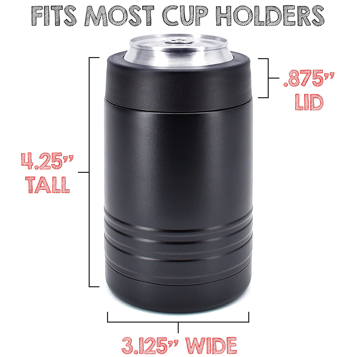 4-in-1 Insulated 12 oz Can Cooler - Custom Engraved