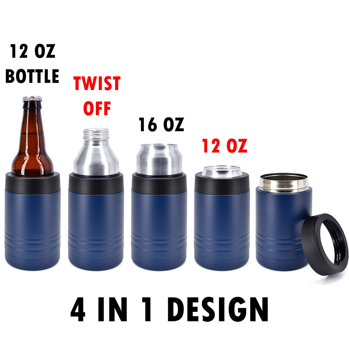 4-in-1 Insulated 12 oz Can Cooler - Blank