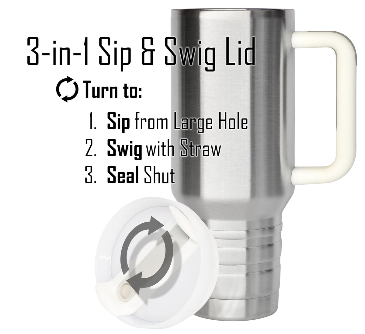 40 oz Travel Mug with Straw & Handle - Blank