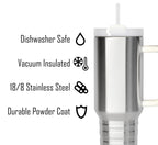 40 oz Travel Mug with Straw & Handle - Custom Engraved