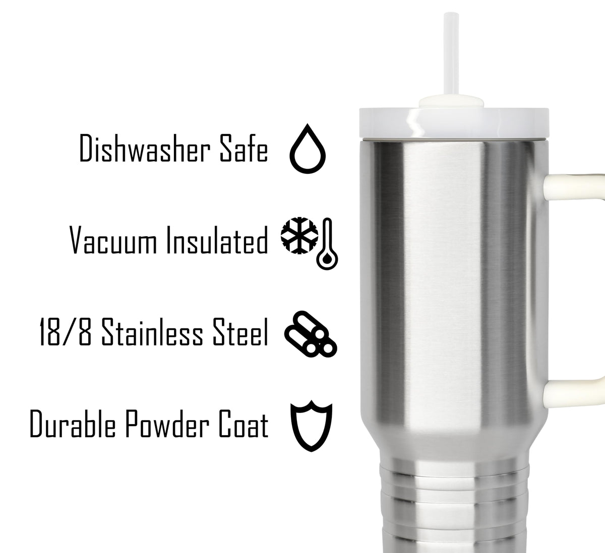40 oz Travel Mug with Straw & Handle - Blank