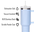40 oz Travel Mug with Straw & Handle - Custom Engraved