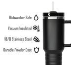 40 oz Travel Mug with Straw & Handle - Custom Engraved