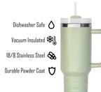 40 oz Travel Mug with Straw & Handle - Custom Engraved