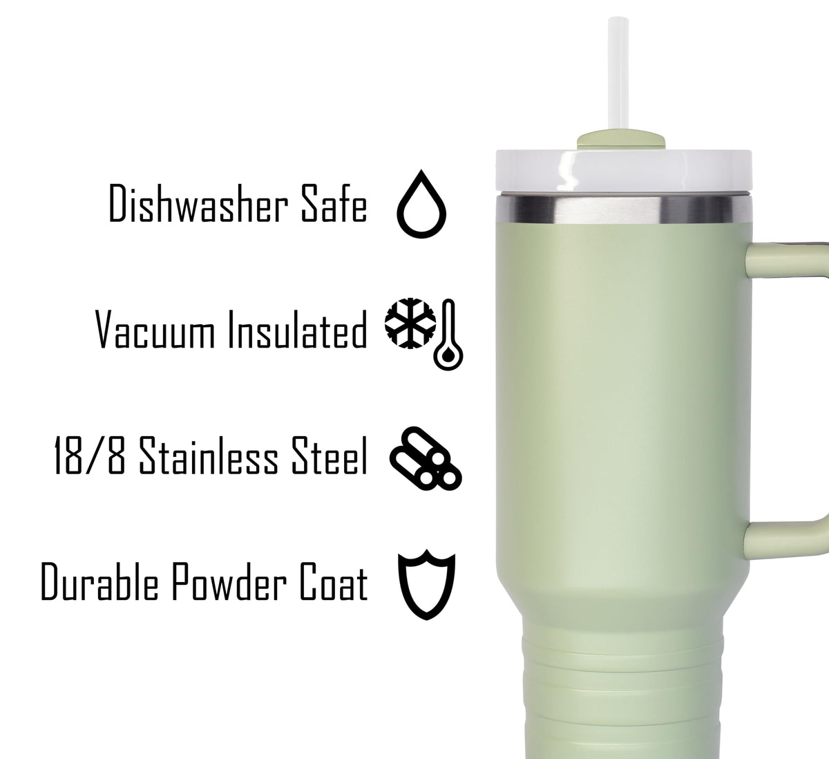 40 oz Travel Mug with Straw & Handle - Custom Engraved