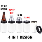 4-in-1 Insulated 12 oz Can Cooler - Blank