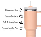 40 oz Travel Mug with Straw & Handle - Custom Engraved