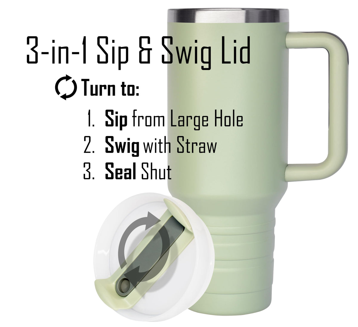 40 oz Travel Mug with Straw & Handle - Custom Engraved