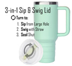 40 oz Travel Mug with Straw & Handle - Custom Engraved