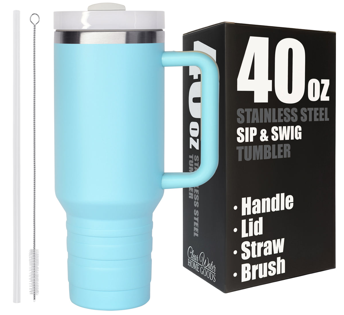 40 oz Travel Mug with Straw & Handle - Blank