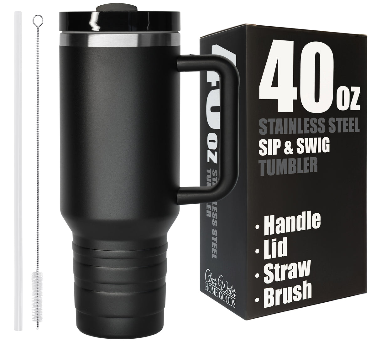 40 oz Travel Mug with Straw & Handle - Blank