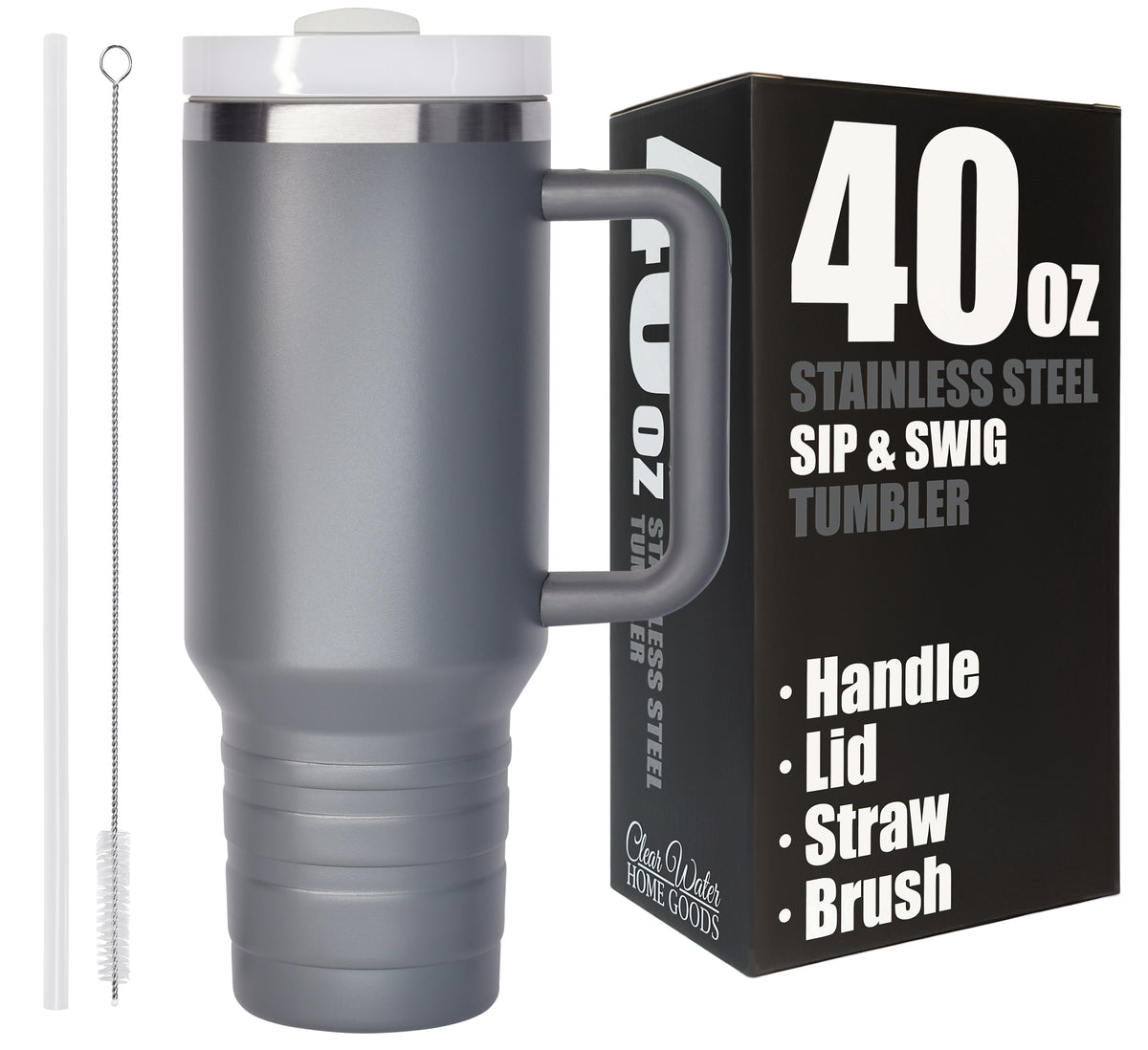 40 oz Travel Mug with Straw & Handle - Blank