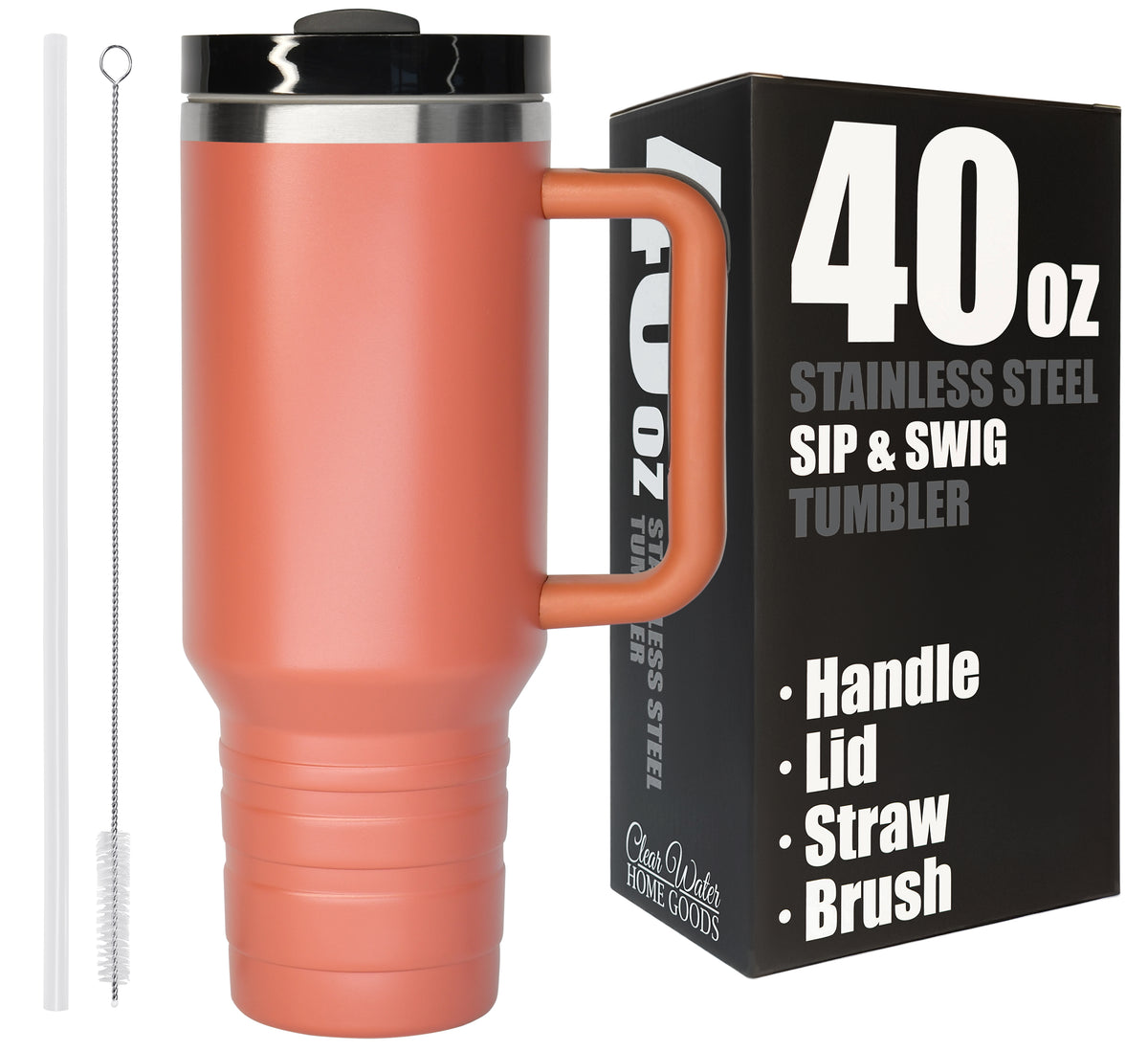 40 oz Travel Mug with Straw & Handle - Blank