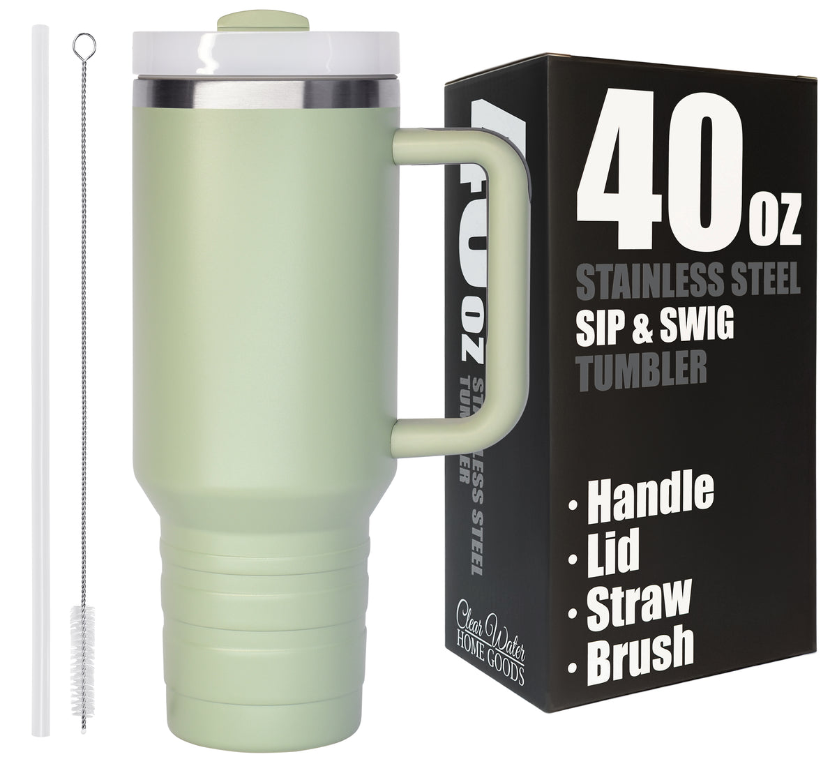40 oz Travel Mug with Straw & Handle - Blank