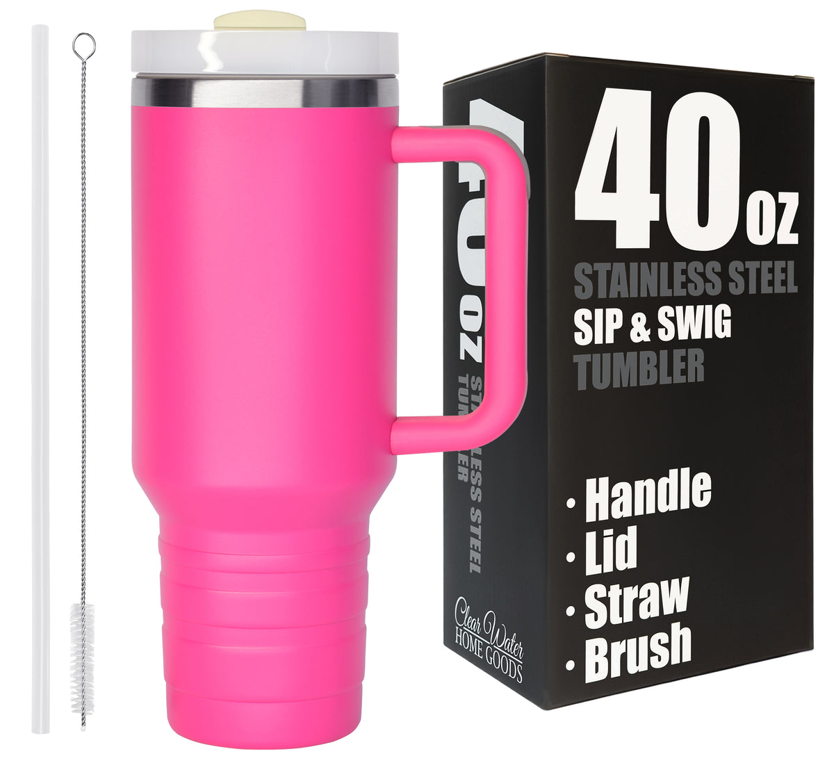 40 oz Travel Mug with Straw & Handle - Blank
