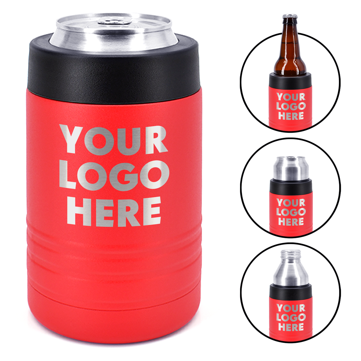 4-in-1 Insulated 12 oz Can Cooler - Custom Engraved