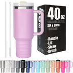 40 oz Travel Mug with Straw & Handle - Blank