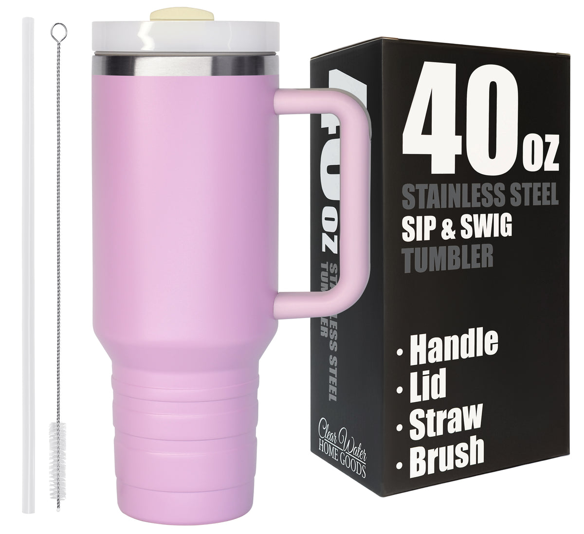 40 oz Travel Mug with Straw & Handle - Blank
