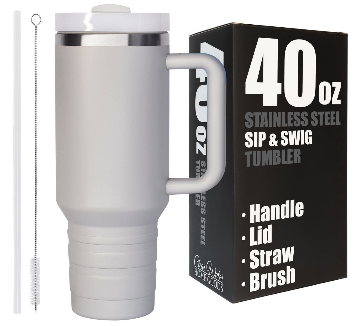 40 oz Travel Mug with Straw & Handle - Blank