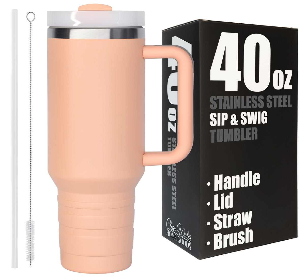 40 oz Travel Mug with Straw & Handle - Blank