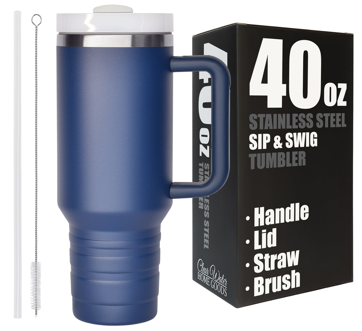 40 oz Travel Mug with Straw & Handle - Blank