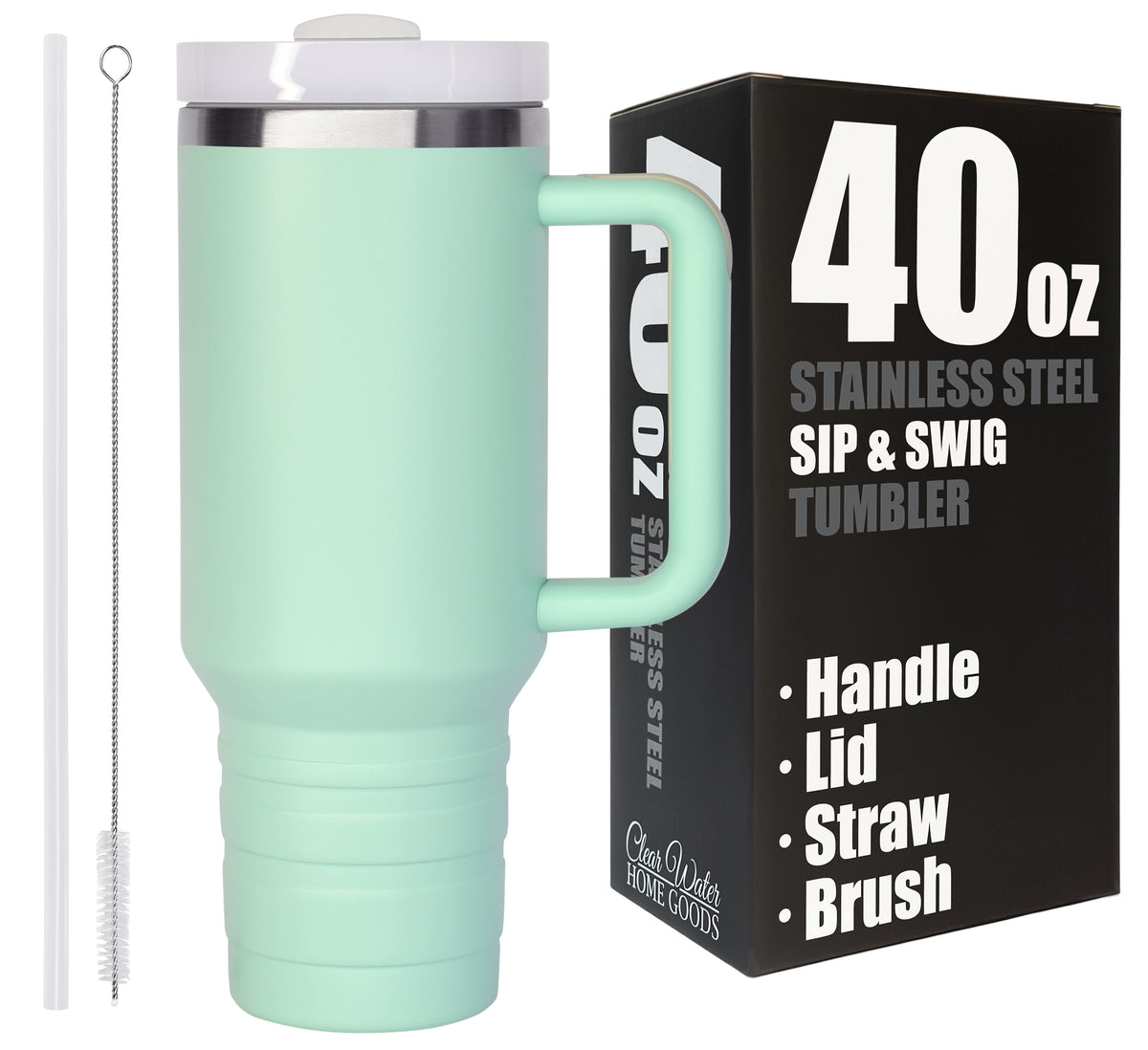 40 oz Travel Mug with Straw & Handle - Blank