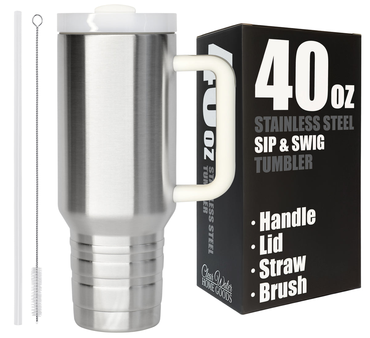 40 oz Travel Mug with Straw & Handle - Blank