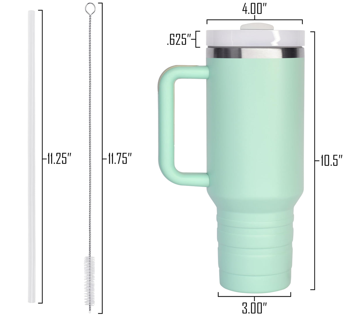 40 oz Travel Mug with Straw & Handle - Custom Engraved