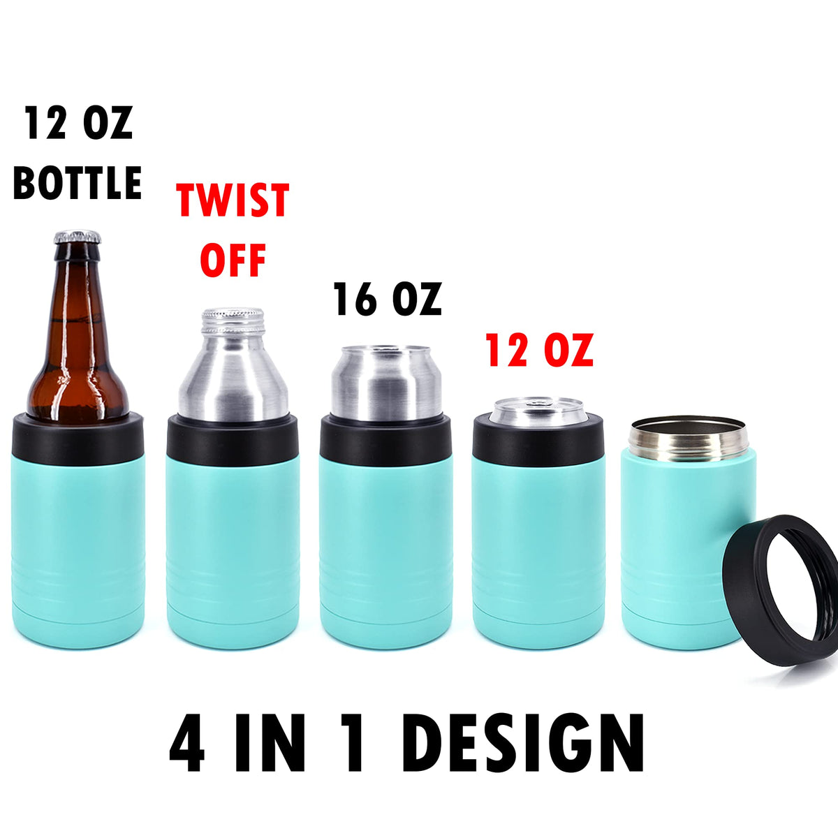 4-in-1 Insulated 12 oz Can Cooler - Blank