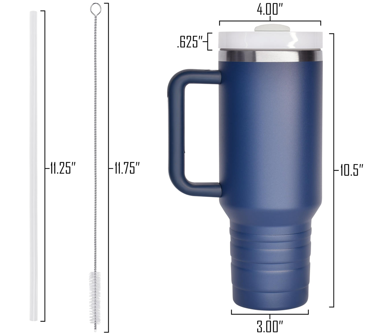 40 oz Travel Mug with Straw & Handle - Custom Engraved