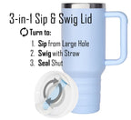 40 oz Travel Mug with Straw & Handle - Custom Engraved