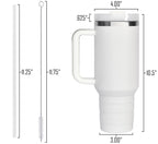 40 oz Travel Mug with Straw & Handle - Custom Engraved