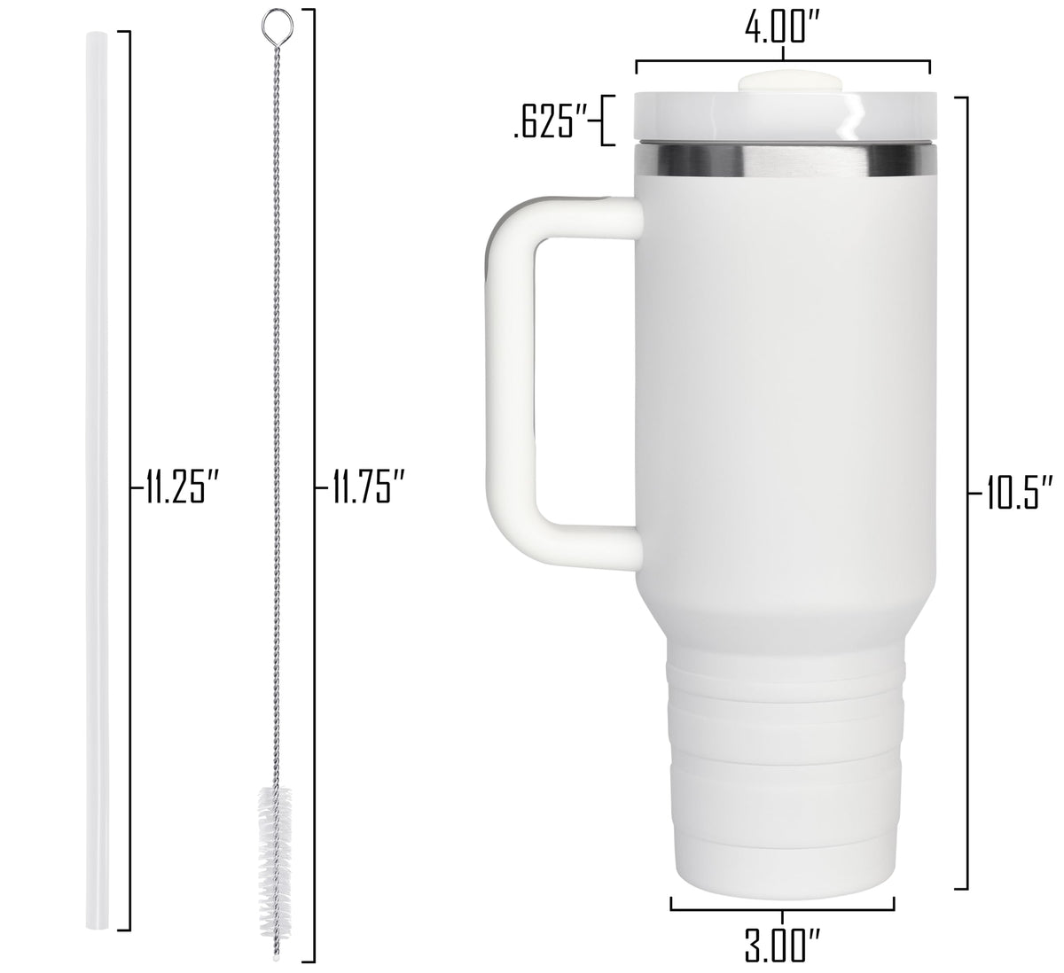 40 oz Travel Mug with Straw & Handle - Custom Engraved