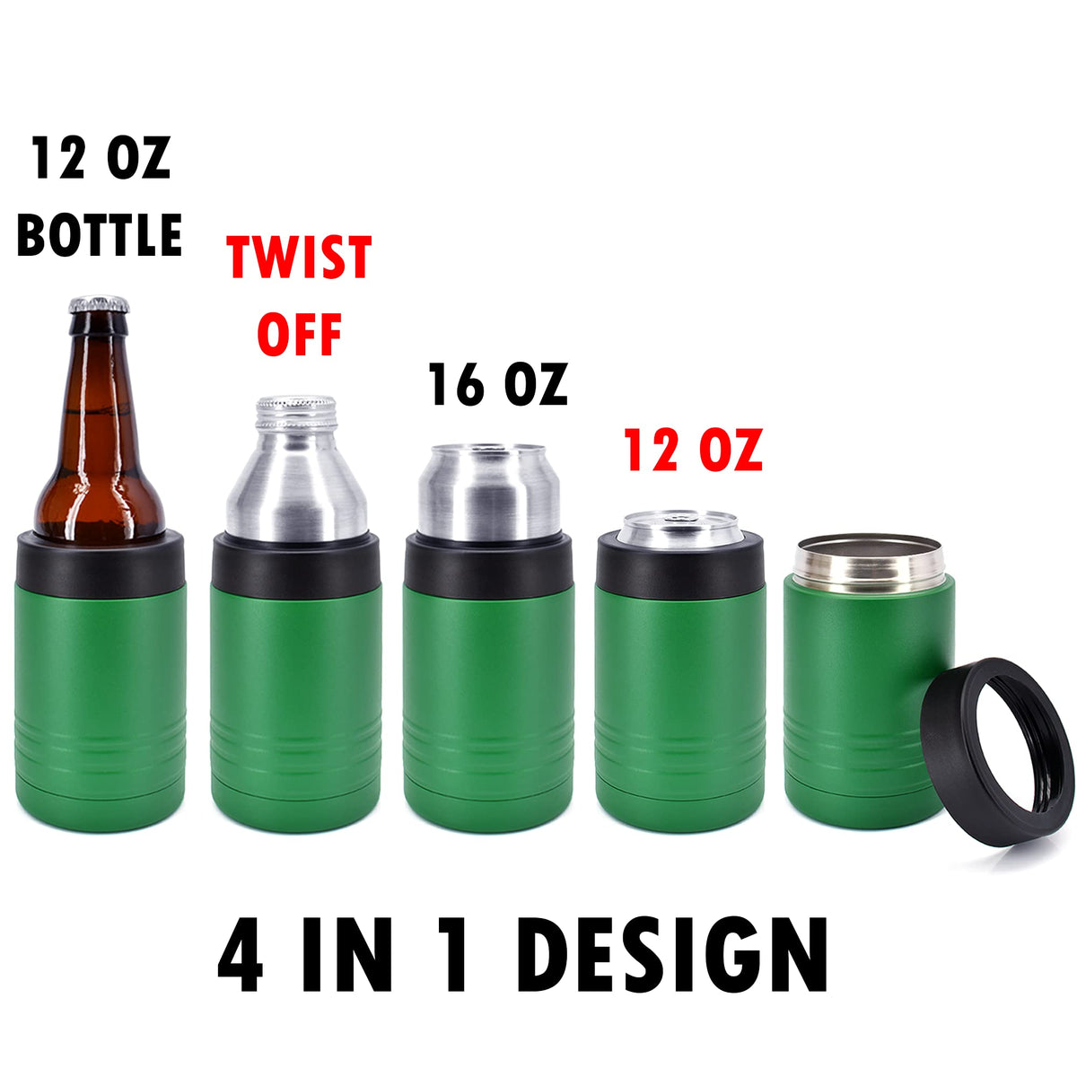 4-in-1 Insulated 12 oz Can Cooler - Blank