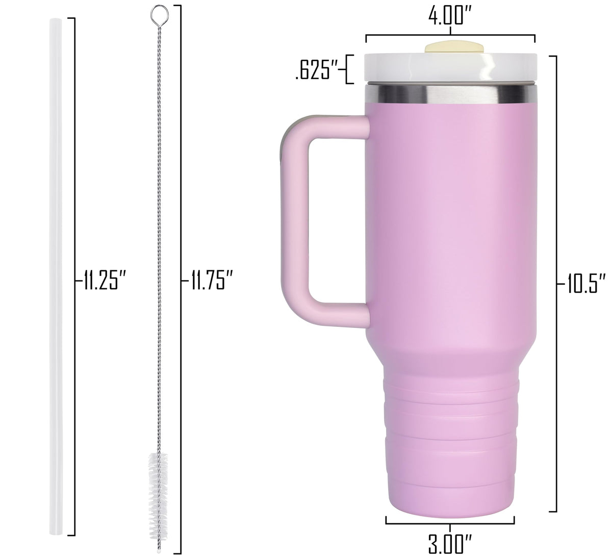 40 oz Travel Mug with Straw & Handle - Custom Engraved