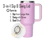 40 oz Travel Mug with Straw & Handle - Custom Engraved