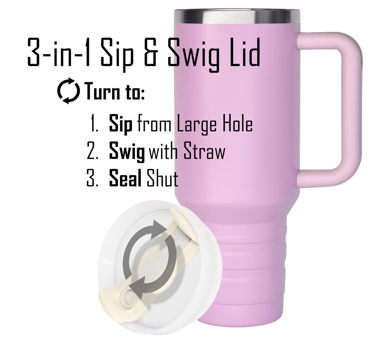 40 oz Travel Mug with Straw & Handle - Custom Engraved