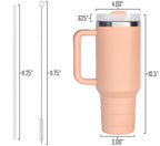 40 oz Travel Mug with Straw & Handle - Custom Engraved