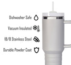 40 oz Travel Mug with Straw & Handle - Custom Engraved