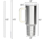 40 oz Travel Mug with Straw & Handle - Custom Engraved