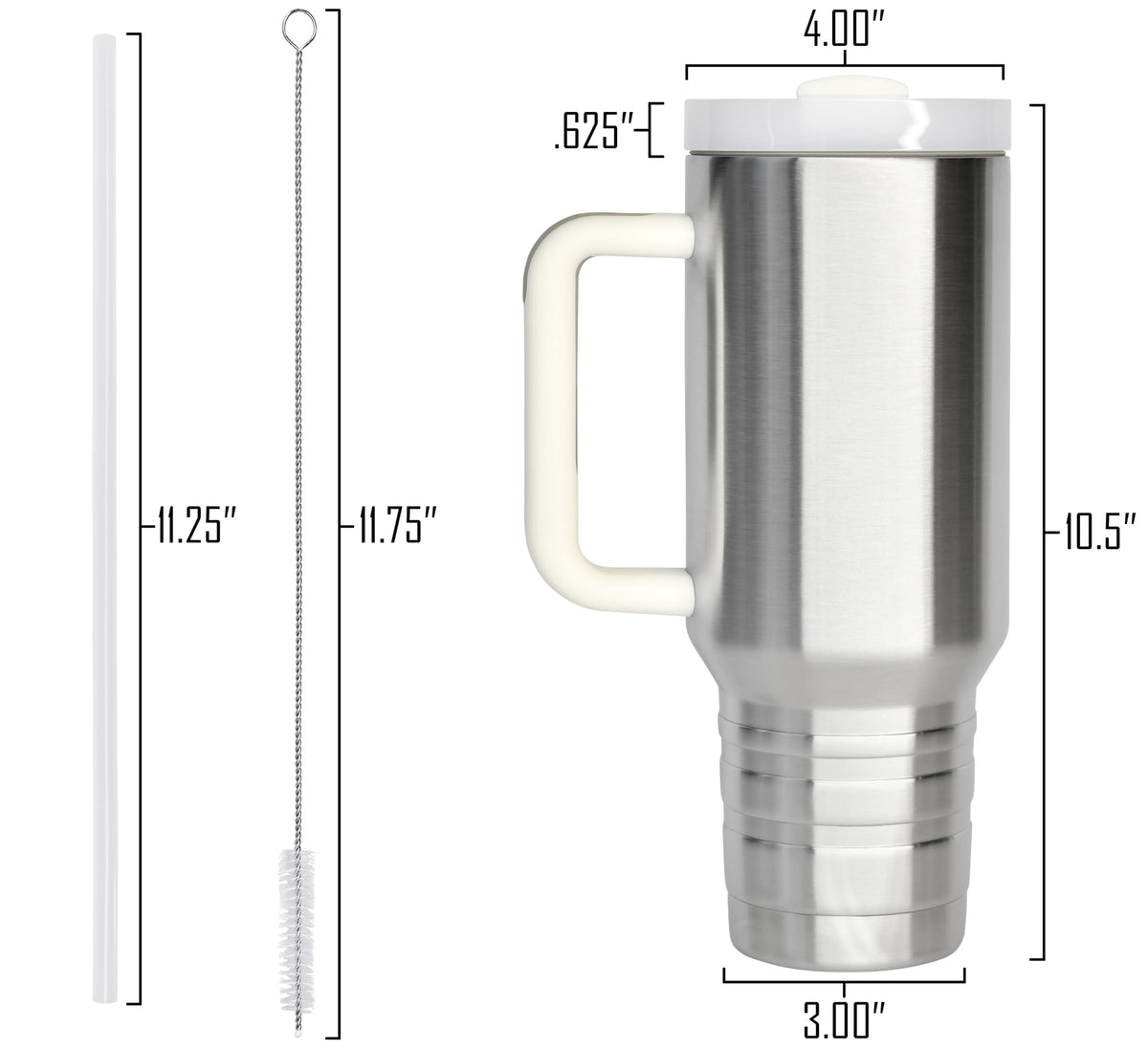 40 oz Travel Mug with Straw & Handle - Blank